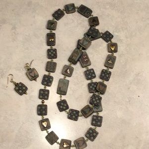 Artisan Necklace and earring set. Hand made